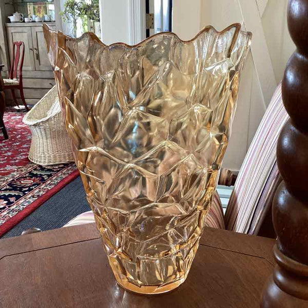 Amber Textured Glass Vase