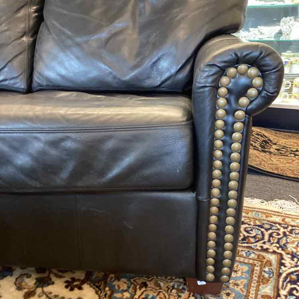 Black Leather Love Seat