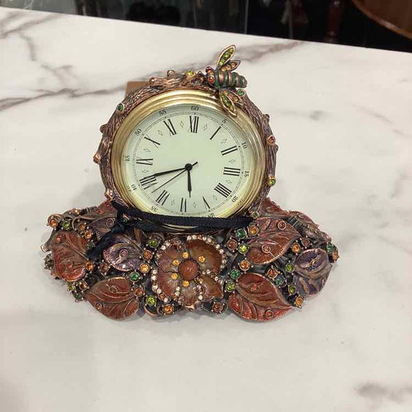 Jay Strongwater Leaf & Bee Desk Clock