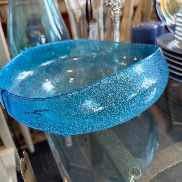 Blue Glass Organic Bowl