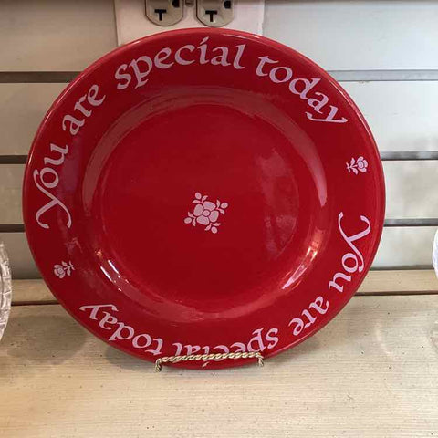 "You Are Special Today" Red Plate