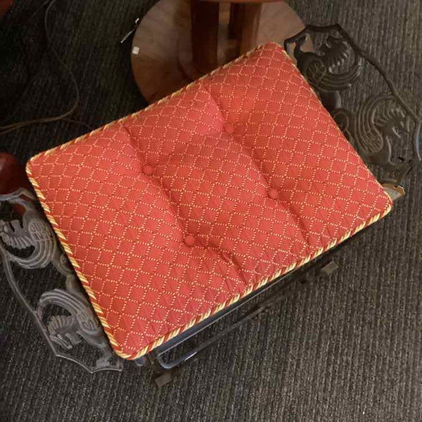 Iron Stool with Red Cushion