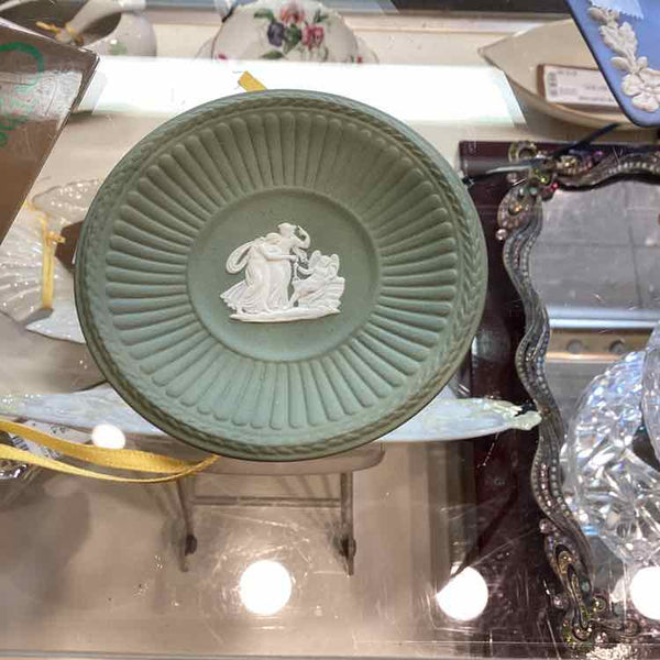 Green Jasperware Round  Dish