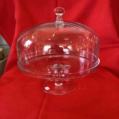 2-Piece Glass Cake Plate with Dome Top