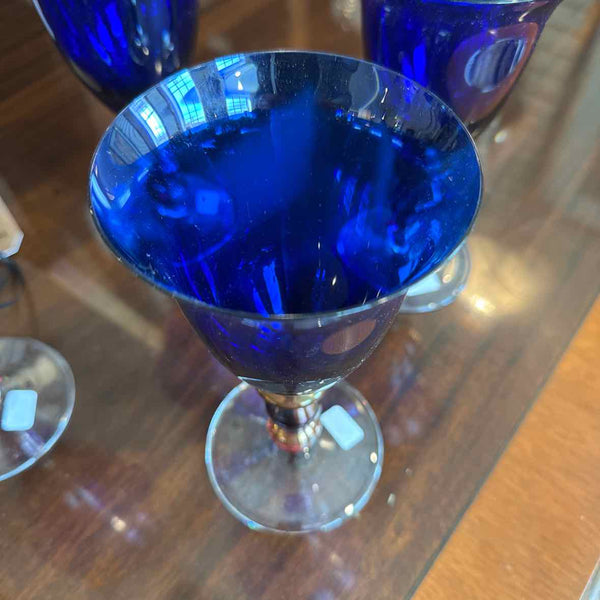 Set of 4 Mikasa Blue Wine Glasses