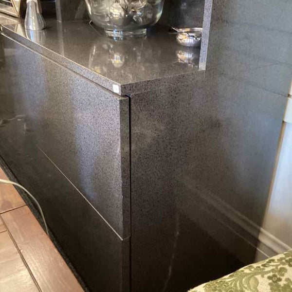 Gray Laminate Bookcase With Two Drawers
