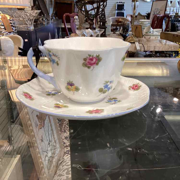 Shelley Multi-Colored  Floral Cup & Saucer
