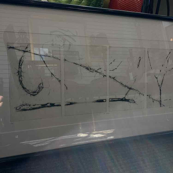 Four Panel Ink Drawing Print