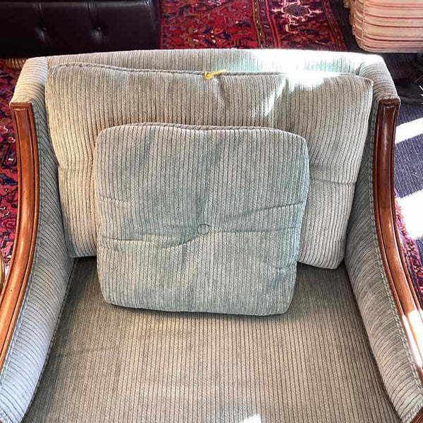MCM Turquoise Corduroy Chair