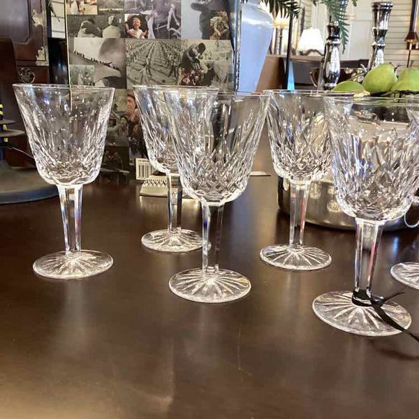 Six Waterford Lismore Claret Wine Glasses