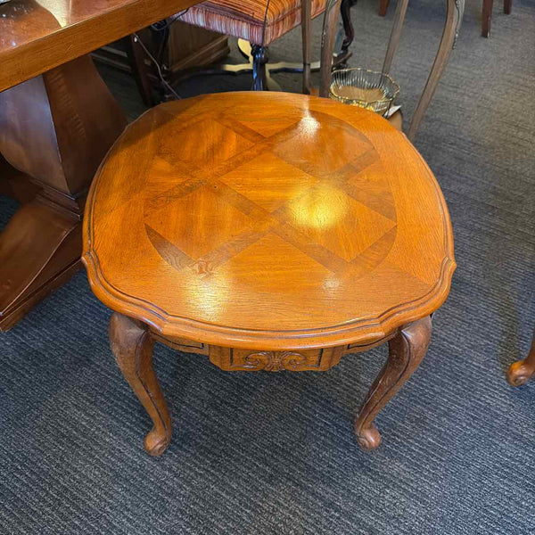 Parquet Oval Side Table