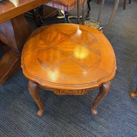 Parquet Oval Side Table