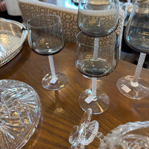 12 Fostoria Precedence Gray Smoke Apertif Glasses