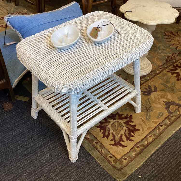 White Wicker Table