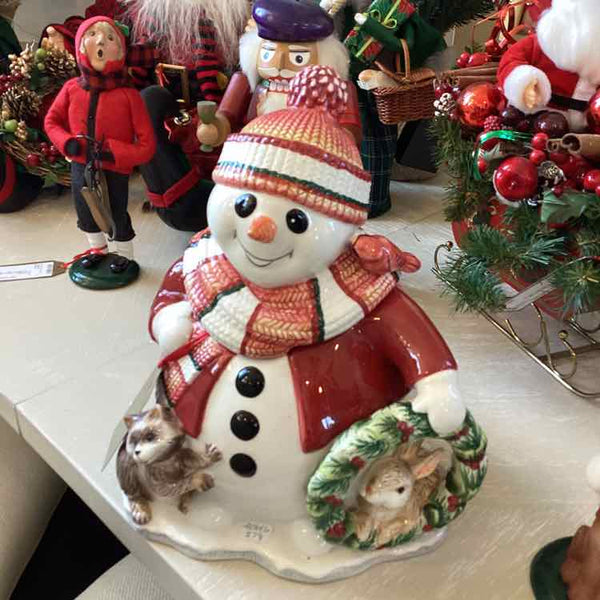 Fitz & Floyd "Woodland Snowman" Cookie Jar