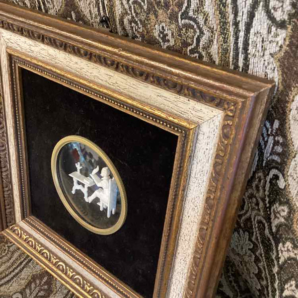 Carved Ivory Don Quivote Bubble Framed Glass