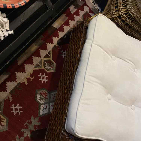 "As Is" Rattan Ottoman