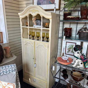 Vintage 2 Door Off White & Yellow Dresser