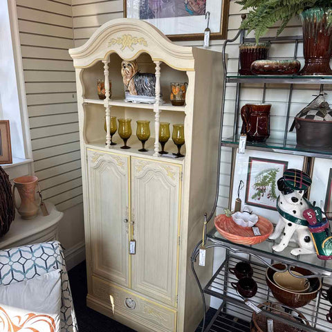 Vintage 2 Door Off White & Yellow Dresser