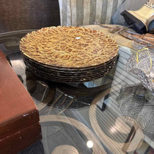 8 Brown Gold Chargers