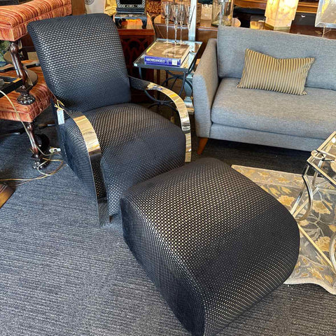 Black & White Contempo Chair & Ottoman