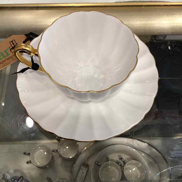 Shelley White and Gold Cup and Saucer