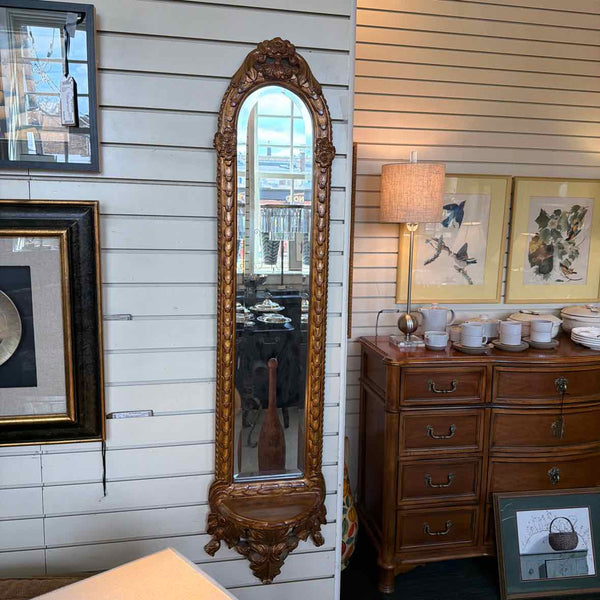 Long, Ornate Gold Leaf Mirror - Italian