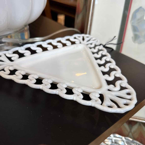 Triangle Milk Glass Plate