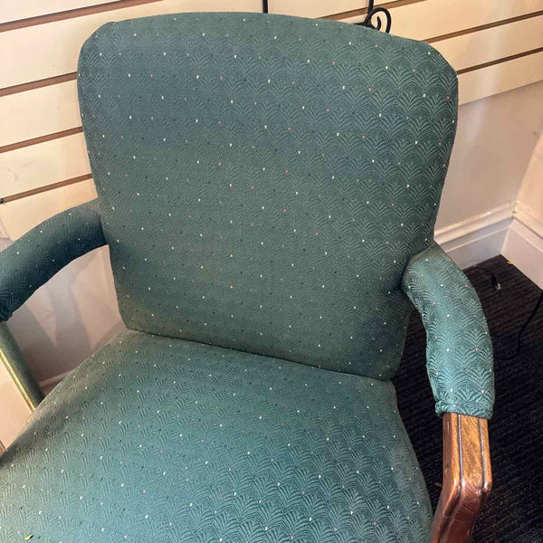 Green Sidearm Queen Ann Chair