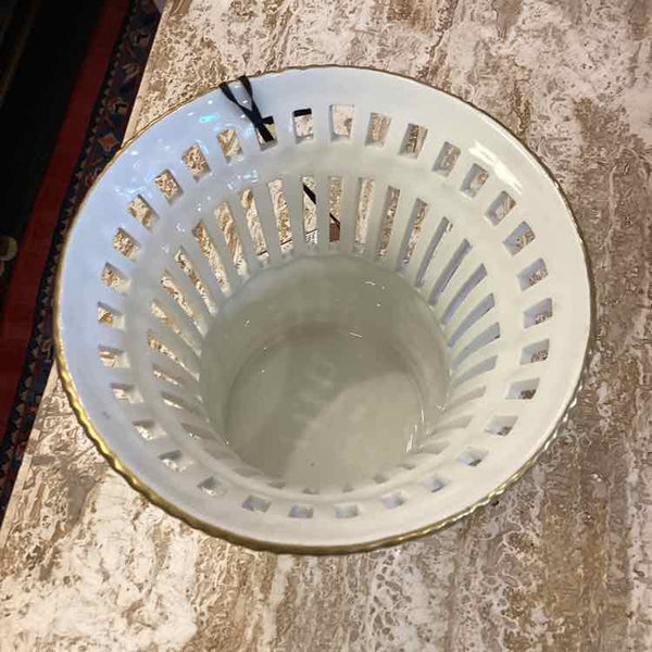 Porcelain Basket With Gold Detailing