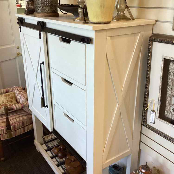 White Barn Door Cabinet