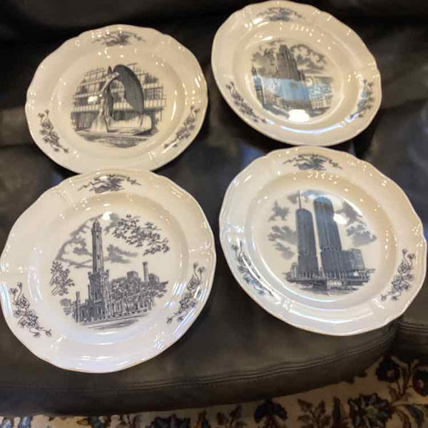 4 Wedgwood Chicago Souvenir Trasferware Plates