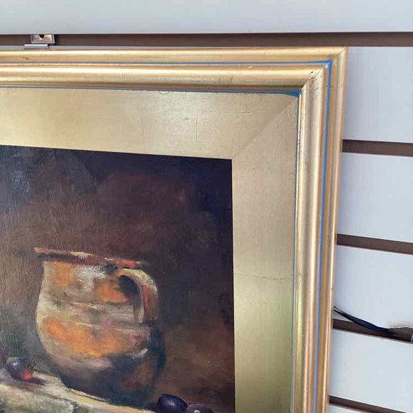 Stone Pot And Grapes Painting By Nina Meixner