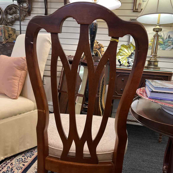 Wood Chair w/Decorative Back