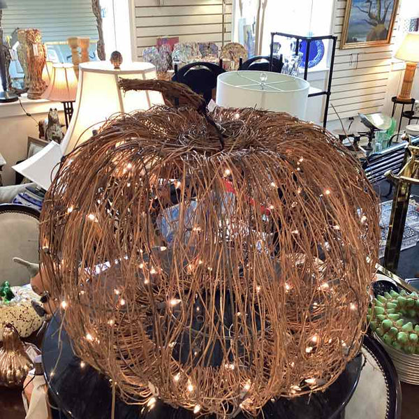 Grapevine Lighted Pumpkin