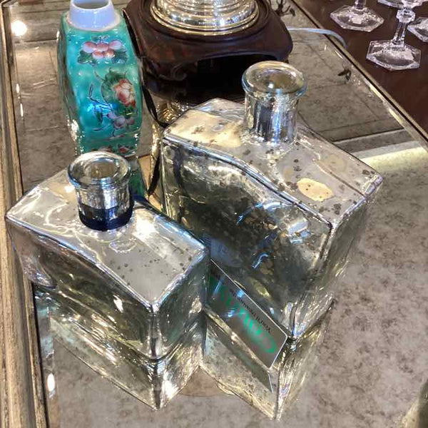 Two Mercury Glass Bottles