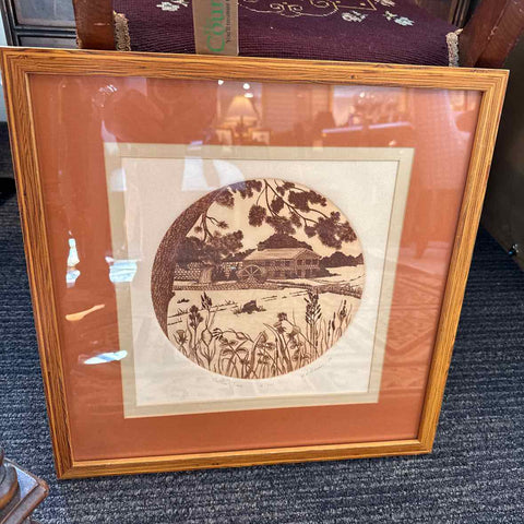 Mill Scene Copper Etching - Numbered