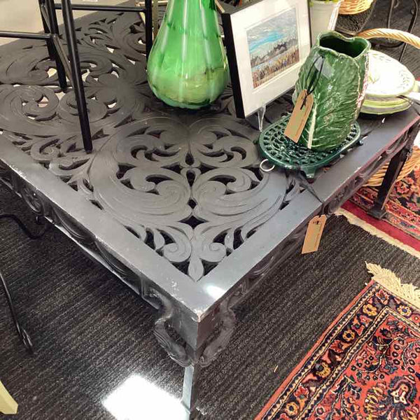 Black Cast Aluminum Coffee Table