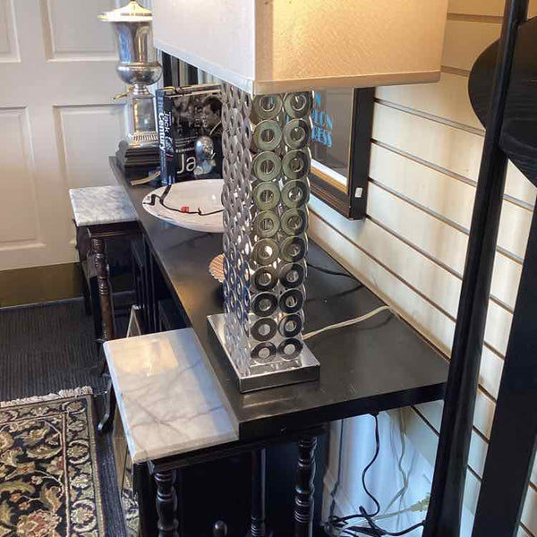 Silver Circled Lamp