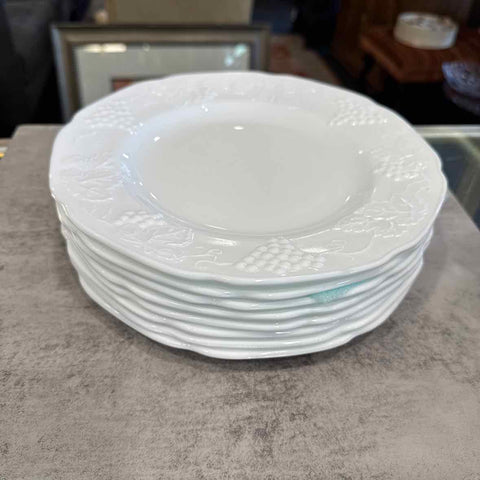 Milk Glass Plates/Grape Pattern