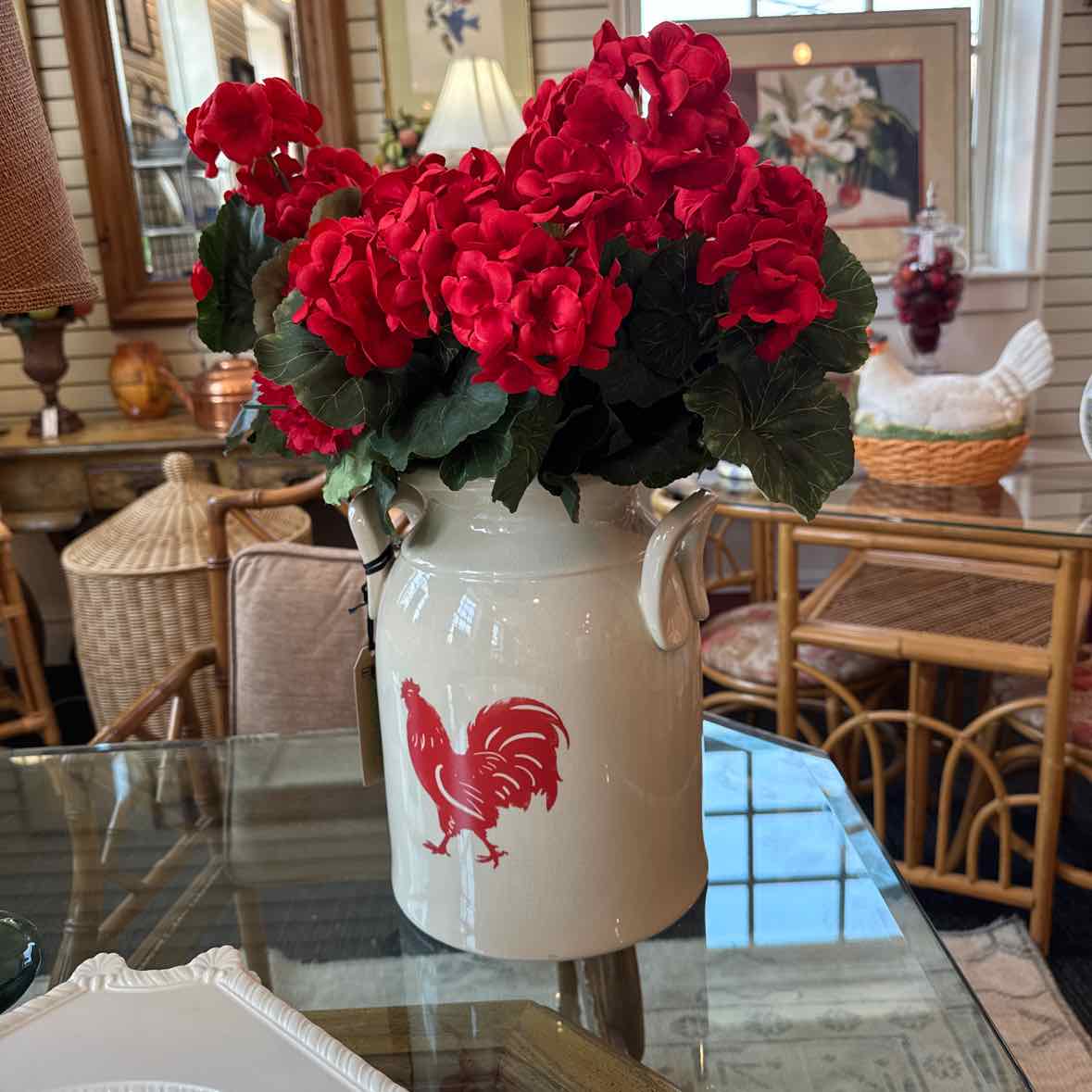 "Red Hen" Ceramic Urn