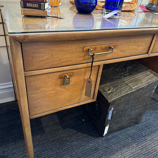 4 Drawer Desk w Glass Top