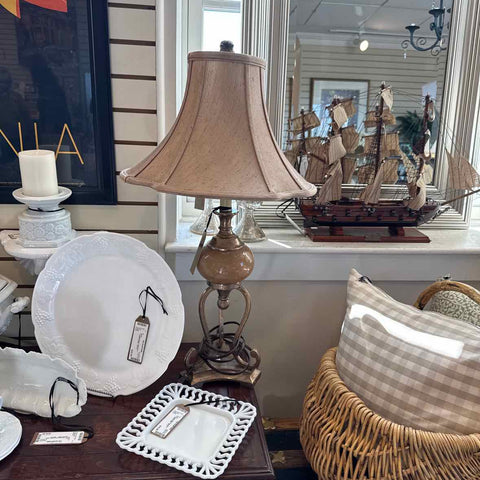 Gold, Metal & Quartz Lamp
