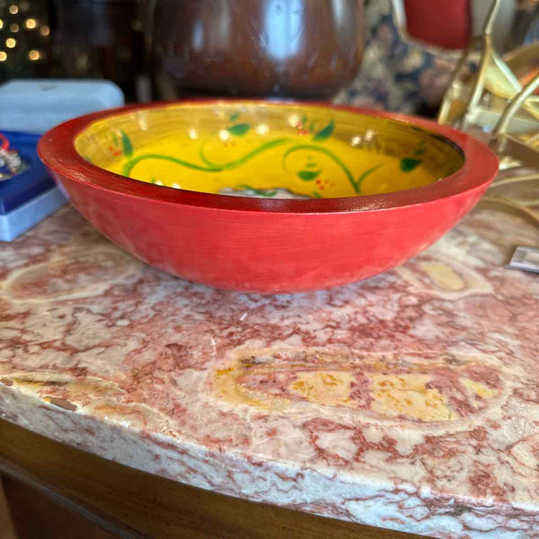 Handpainted Decoupage Bowl  (Signed P. Munroe)