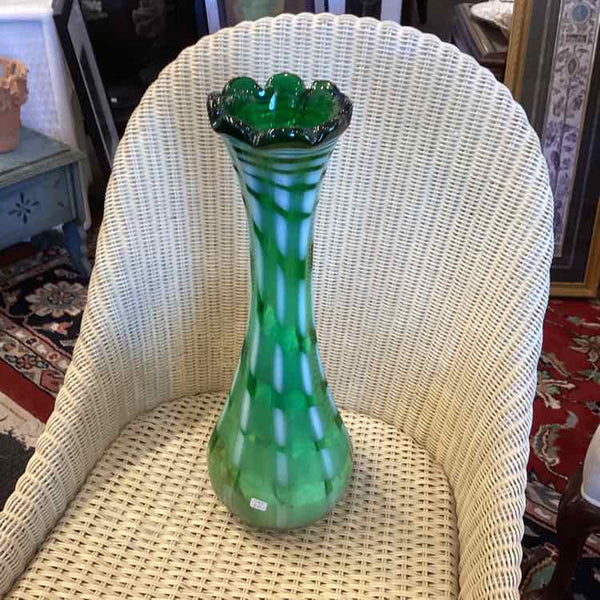 Vintage Green Glass Vase
