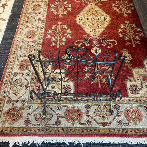 Wrought Iron Magazine Rack w/Heart
