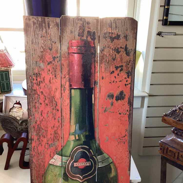 Wine Bottle Vinyl Art on Wooden Panels