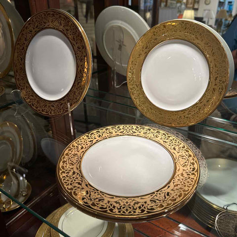 Set of 12 Gold Edged Salad Plates