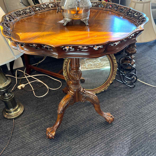 Pie Crust Burl Wood Table