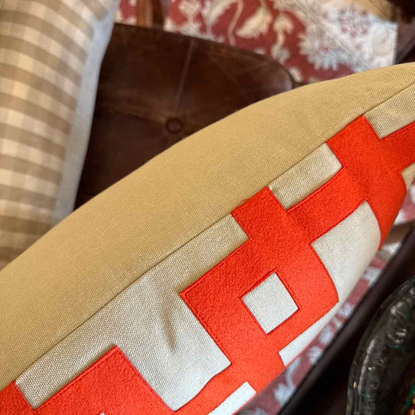 Beige & Orange Pillow